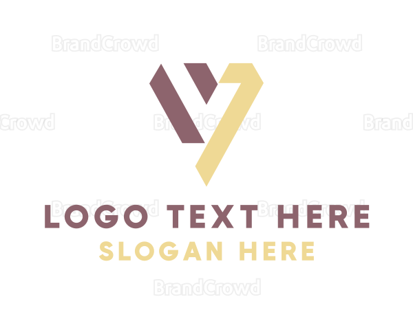 Modern Geometric Letter V Logo