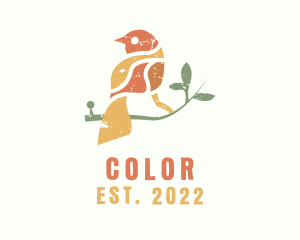 Passerine - Colorful Sparrow Bird logo design
