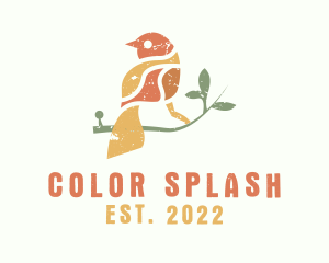 Colorful Sparrow Bird logo design