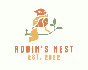 Colorful Sparrow Bird logo design