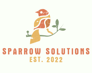 Sparrow - Colorful Sparrow Bird logo design