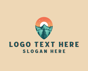 Location - Mountain Camping Adventure logo design