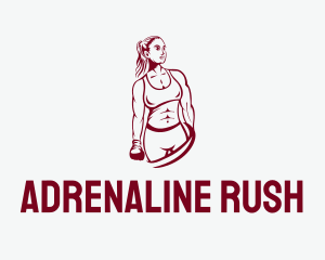 Muscle Boxer Woman logo design