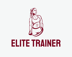 Muscle Boxer Woman logo design