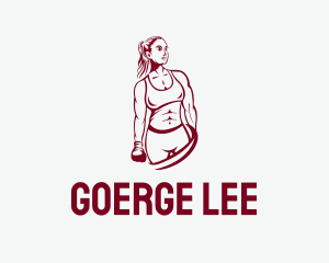 Bodybuilder - Muscle Boxer Woman logo design