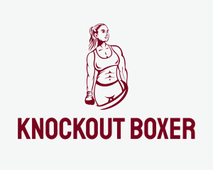 Muscle Boxer Woman logo design