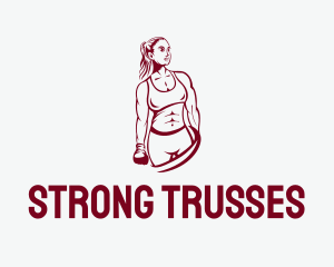 Muscle Boxer Woman logo design