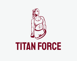 Heavyweight - Muscle Boxer Woman logo design