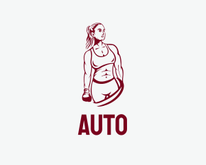 Fit - Muscle Boxer Woman logo design