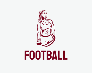 Trainer - Muscle Boxer Woman logo design