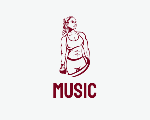 Exercise - Muscle Boxer Woman logo design