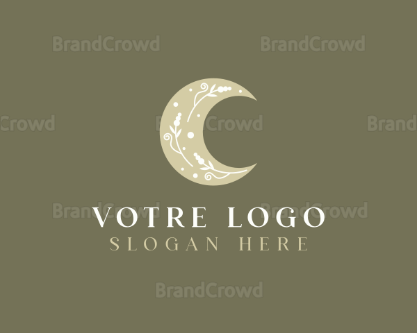 Elegant Floral Moon Logo