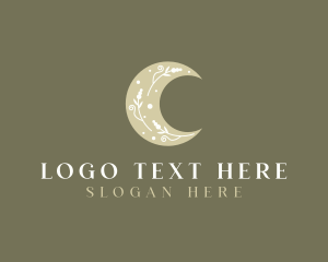 Holistic - Elegant Floral Moon logo design