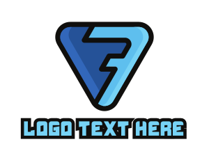Numeral - Triangle Number 7 logo design