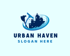 City Cleaning Housekeeping logo design