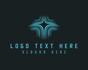 Abstract Technology Circuit logo design