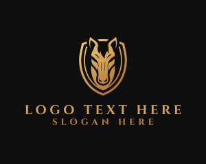 Luxury - Horse Race Shield logo design