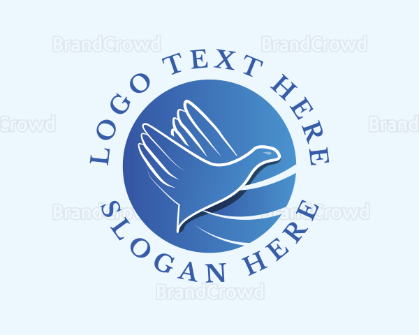 Dove Bird Hand Charity Logo