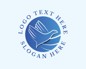 Pigeon - Dove Bird Hand Charity logo design