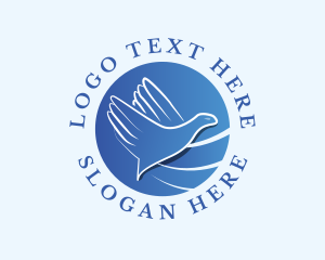 Globe - Dove Bird Hand Charity logo design