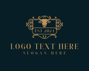 Cowboy - Bull Western Saloon logo design