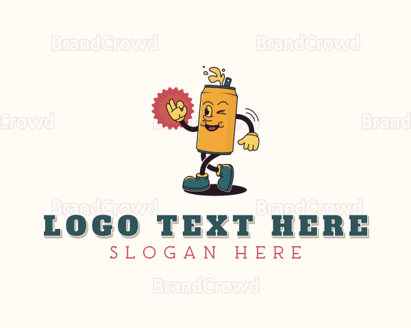 Soda Can Beverage Logo