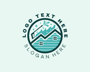 Deep Cleaning - Pressure Washer House Splash logo design