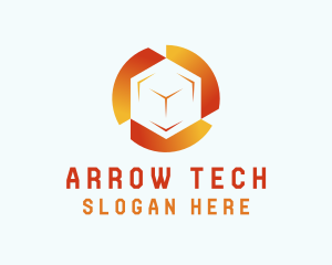 Gradient Tech Cube  logo design