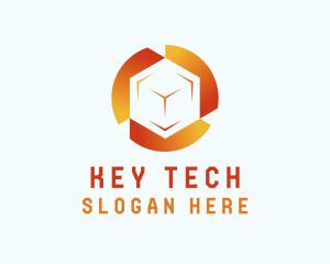 Gradient Tech Cube  logo design