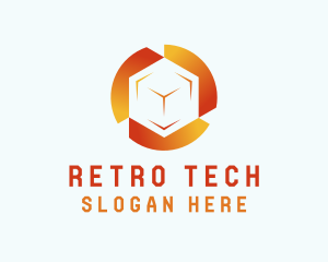 Gradient Tech Cube  logo design