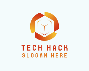 Gradient Tech Cube  logo design