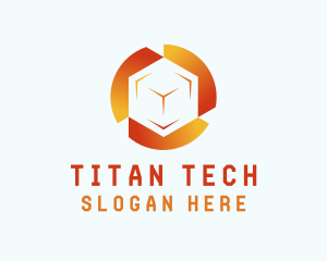 Gradient Tech Cube  logo design