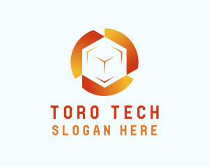 Gradient Tech Cube  logo design