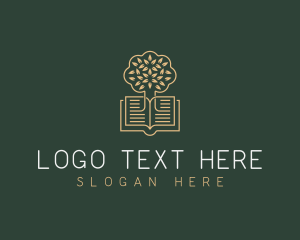 Review Center - Tree Book Learning logo design