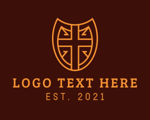 Crucifix - Nordic Medieval Shield logo design