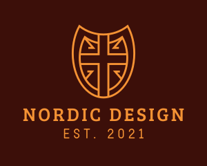 Nordic Medieval Shield logo design