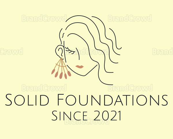 Fashion Earring Makeup Lady Logo