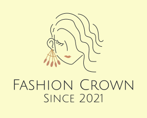 Fashion Earring Makeup Lady logo design