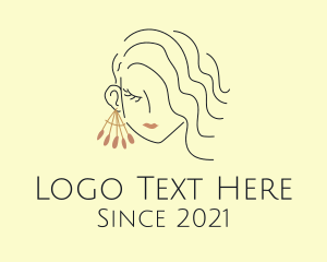 Dangling Earrings - Fashion Earring Makeup Lady logo design