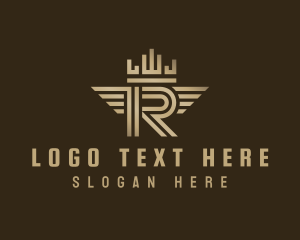 Black And Gold - Elegant Geometric Letter R logo design