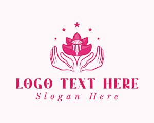 Massage - Pink Lotus Hands logo design