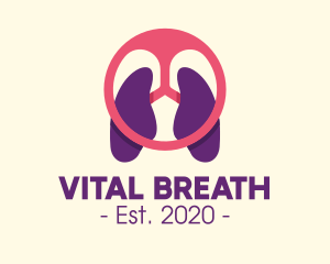 Breathing - Respiratory Lung Steering Wheel logo design