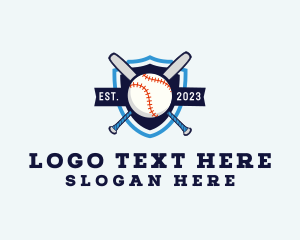 Bat - Baseball Sports Shield logo design