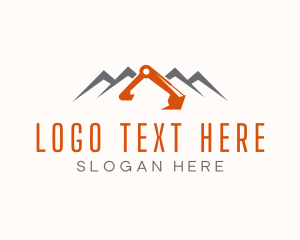 Business - Backhoe Excavator Mountain logo design