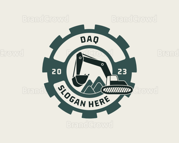 Excavator Backhoe Mining Logo