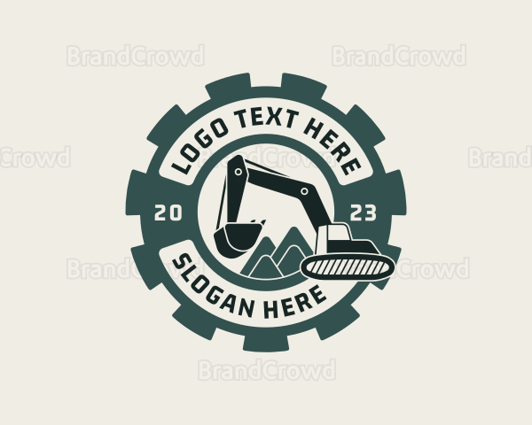 Excavator Backhoe Mining Logo