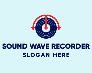 Arrow Turntable Record logo design