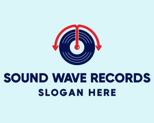 Record - Arrow Turntable Record logo design