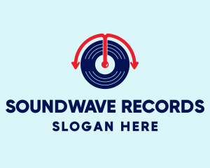 Record - Arrow Turntable Record logo design