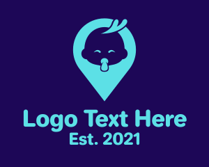 Light Blue - Pin Location Baby logo design
